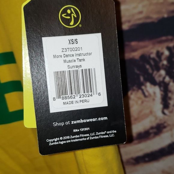 ❤️5/$25 ⭐NWT Zumba Less Talk More Dance Yellow Muscle Instructor Shirt - Picture 4 of 7